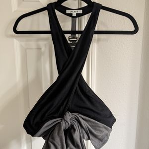 Lychee the Label Ramen Tie Waist Buckle Strap Halter Top